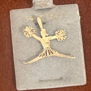 14 k gold cheerleader pendant